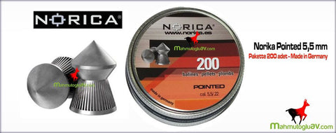 Norica pointed 5,5 mm havalı saçma 200 adet