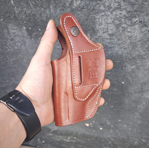 Toplu maşalı tabanca kılıfı 2,5 inç kahve deri