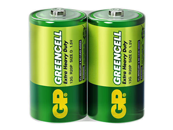 mahmutogluav av malzemeleri GP GP13G Greencell R20P 1250 1.5 V 20'li D Kalın Pil ürün görseli