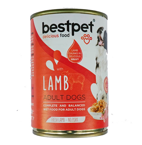 Bestpet Yetişkin Köpekler İçin Kuzu Etli Yaş Mama 400 g x 12 Adet