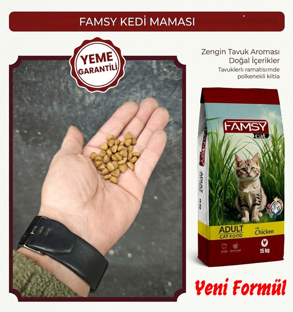 Famsy Yetişkin Kedi Maması Tavuklu 15 Kg