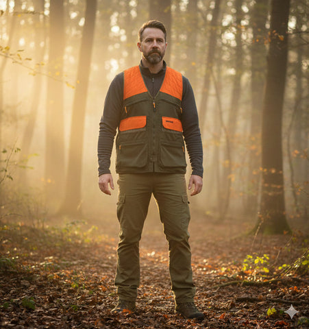 Hunthink Premium HK35-T Haki Turuncu Avcı Yeleği