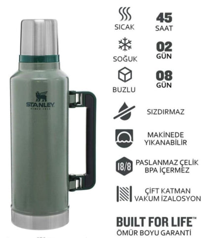 Stanley Klasik Termos 1,9Lt Legendary Bottle Hammertone Green