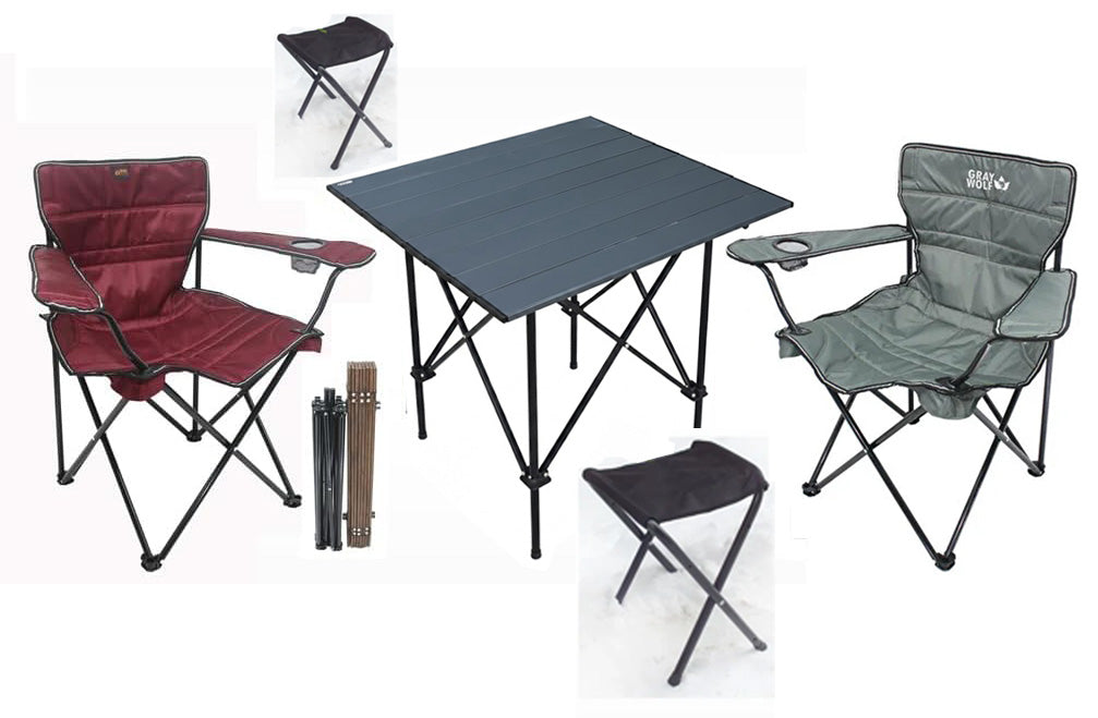 mahmutogluav av malzemeleri Gray wolf Quatro 4 kişilik Aile masa sandalye seti ürün görseli