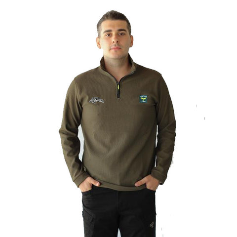 Archercamp BEE Yarım Fermuar Yaka Uzun Kollu T-Shirt haki