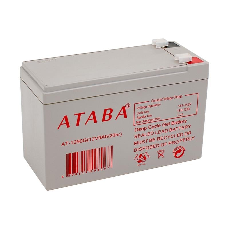 mahmutogluav av malzemeleri Ataba AT1290G 12 Volt 9 Amper Jel Akü ürün görseli