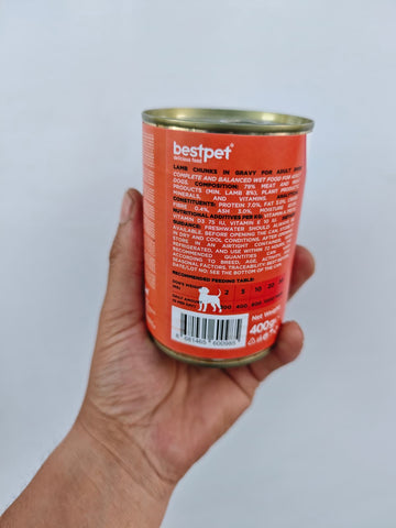 Bestpet Yetişkin Köpekler İçin Kuzu Etli Yaş Mama 400 g x 12 Adet