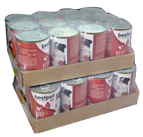 Bestpet Yetişkin Köpekler İçin biftekli Yaş Mama 400 g x 12 Adet