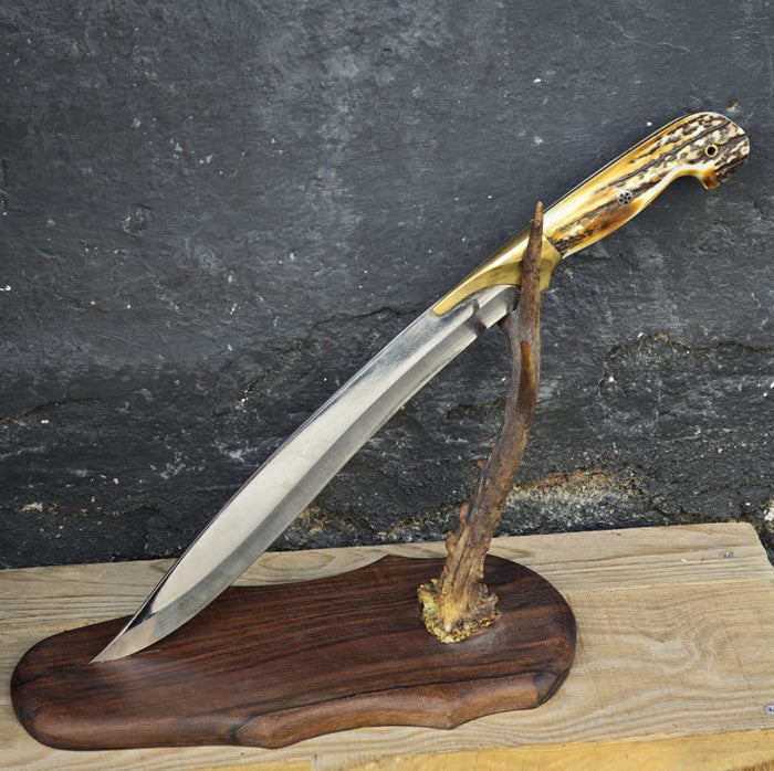 Yavuz Bıçak 42 Cm Boynuz Kabze büyük boy av bıçağı (standlı)
