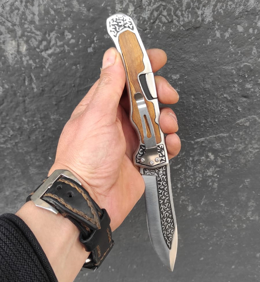 mahmutogluav av malzemeleri Mtech MTB3154 özel seri işlemeli çakı bıçağı ürün görseli