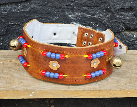Hakiki deri çoban köpeği tasması 76 cm