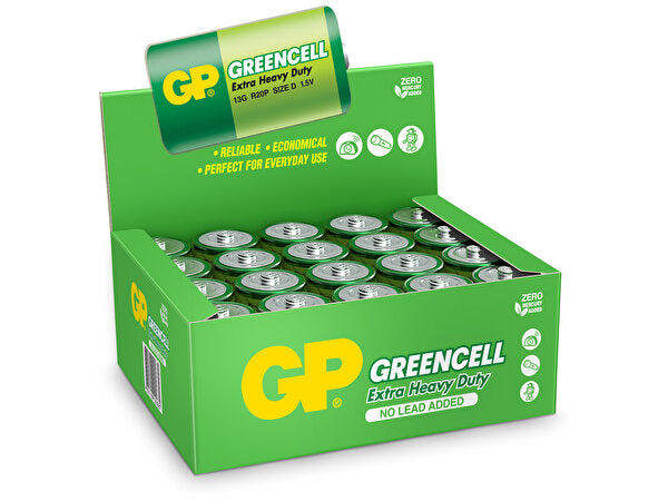 mahmutogluav av malzemeleri GP GP13G Greencell R20P 1250 1.5 V 20'li D Kalın Pil ürün görseli