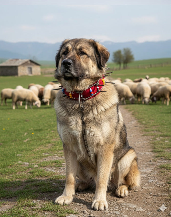 mahmutogluav av malzemeleri Özel yapım keçeli kurtboğan köpek tasması 68 cm ürün görseli