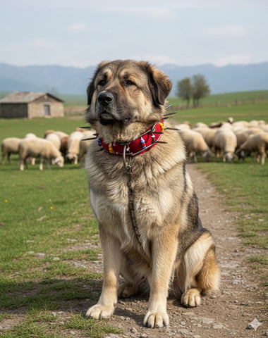 Özel yapım keçeli kurtboğan köpek tasması 68 cm