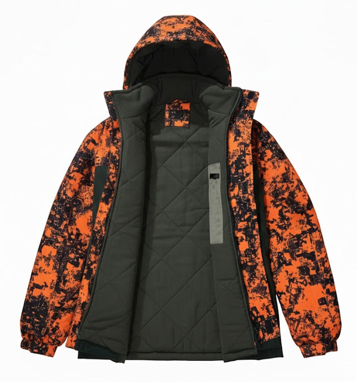 Hardstone turuncu pixel su geçirmez kapüşonlu avcı montu