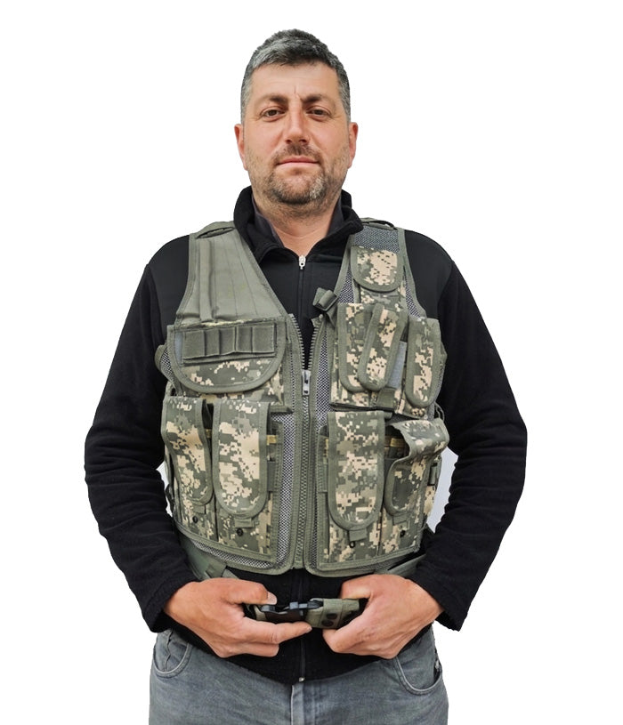 MILTEC İthal Şarjörlü Ayarlı Tactical Avcı Yelek Urban Camo