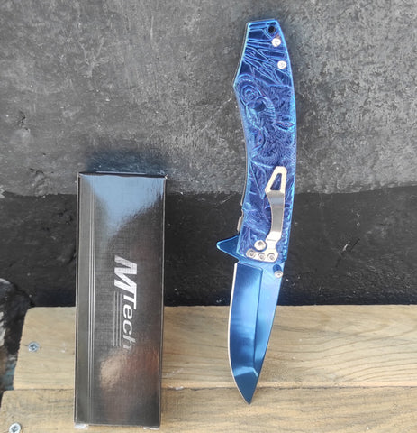 Mtech MT-1005 gravürlü metal kabza çakı