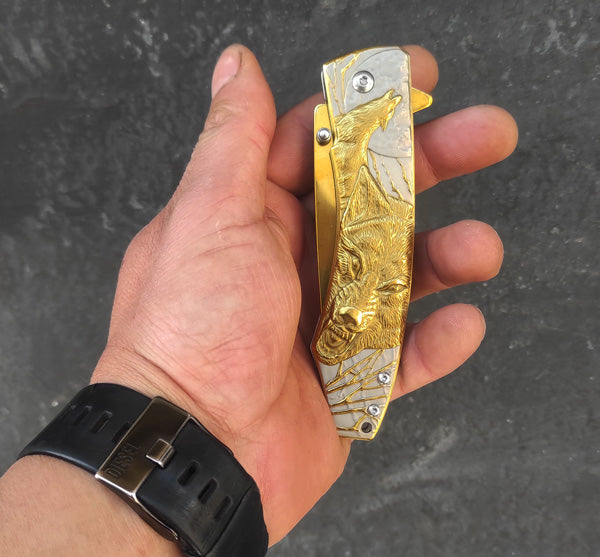 mahmutogluav av malzemeleri Mtech MT-1005 gravürlü metal kabza çakı ürün görseli