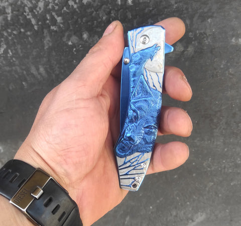 Mtech MT-1005 gravürlü metal kabza çakı