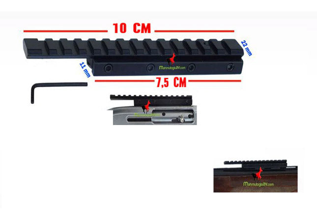 mahmutogluav av malzemeleri 11 mm tüfek kanala takılan 22 mm dürbün ayağı ürün görseli