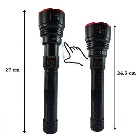 Powerdex PD-815 Pro 40W Professional Zoomlu El ve Tüfek Feneri