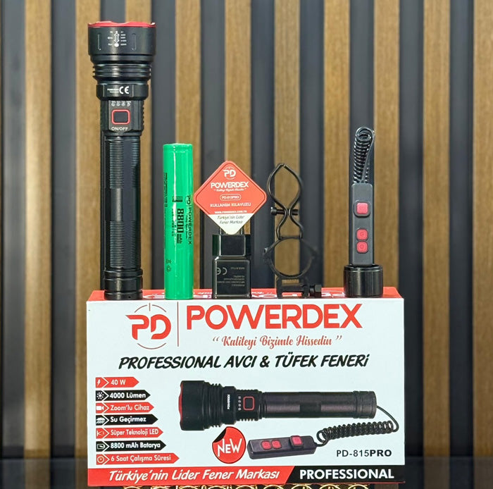 Powerdex PD-815 Pro 40W Professional Zoomlu El ve Tüfek Feneri