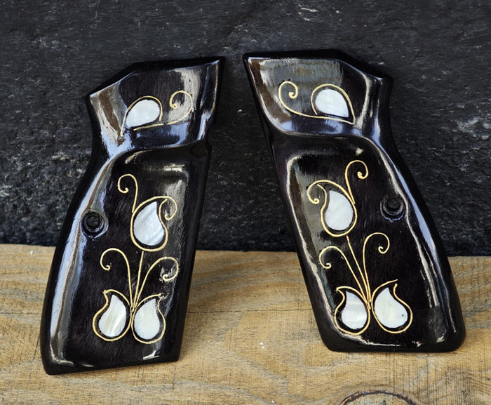 Browning 14 lü sedef işlemeli silah kabzası syh