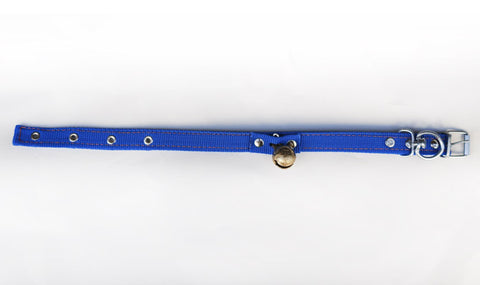 Tongurdak zilli köpek tasması çift katlı 52 cm mavi