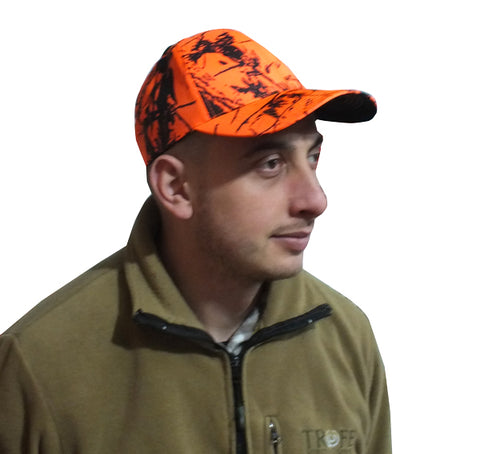 Ağaç desenli turuncu avcı şapkası