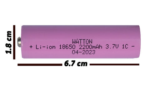 Watton 2023 18650 3.7v 2200 mAh şarjlı lamba pili