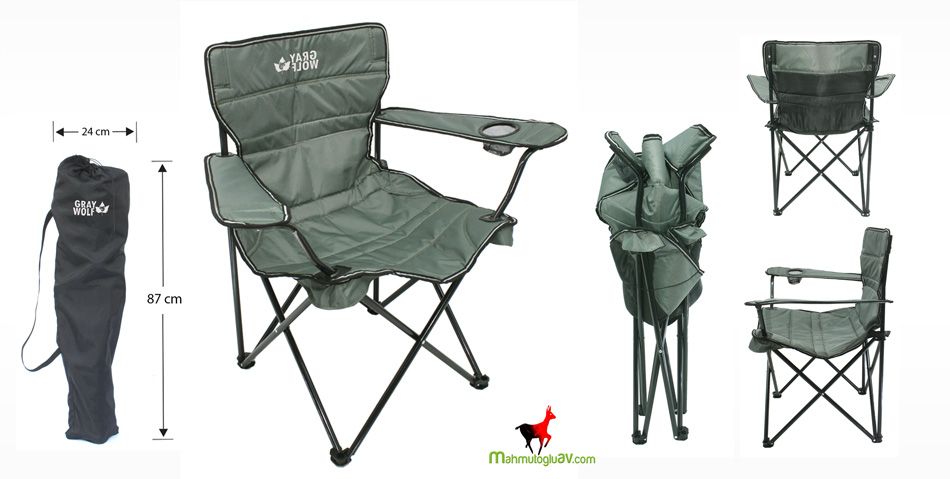 Gray wolf Quatro çağla yeşil kollu katlanır lüks kamp sandalyesi
