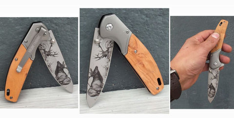 Hunthink HNT25 geyik motifli  Çakı bıçağı