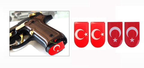 Şarjör altına yapıştırma etiketi 4 adet Türk bayraklı
